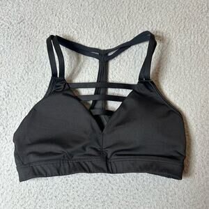 Victoria's Secret Sports Bra Womens XS Black Caged Strappy‎ Racerback Sports Bra